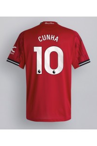 Manchester United Matheus Cunha #10 Jalkapallovaatteet Kotipaita 2025-26 Lyhythihainen